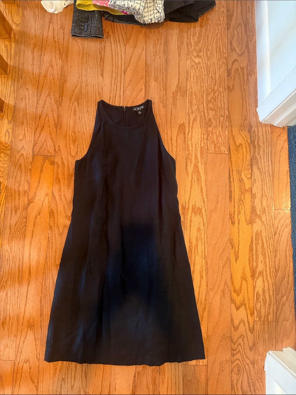 J. Crew Black Sleeveless Midi A-Line Dress
